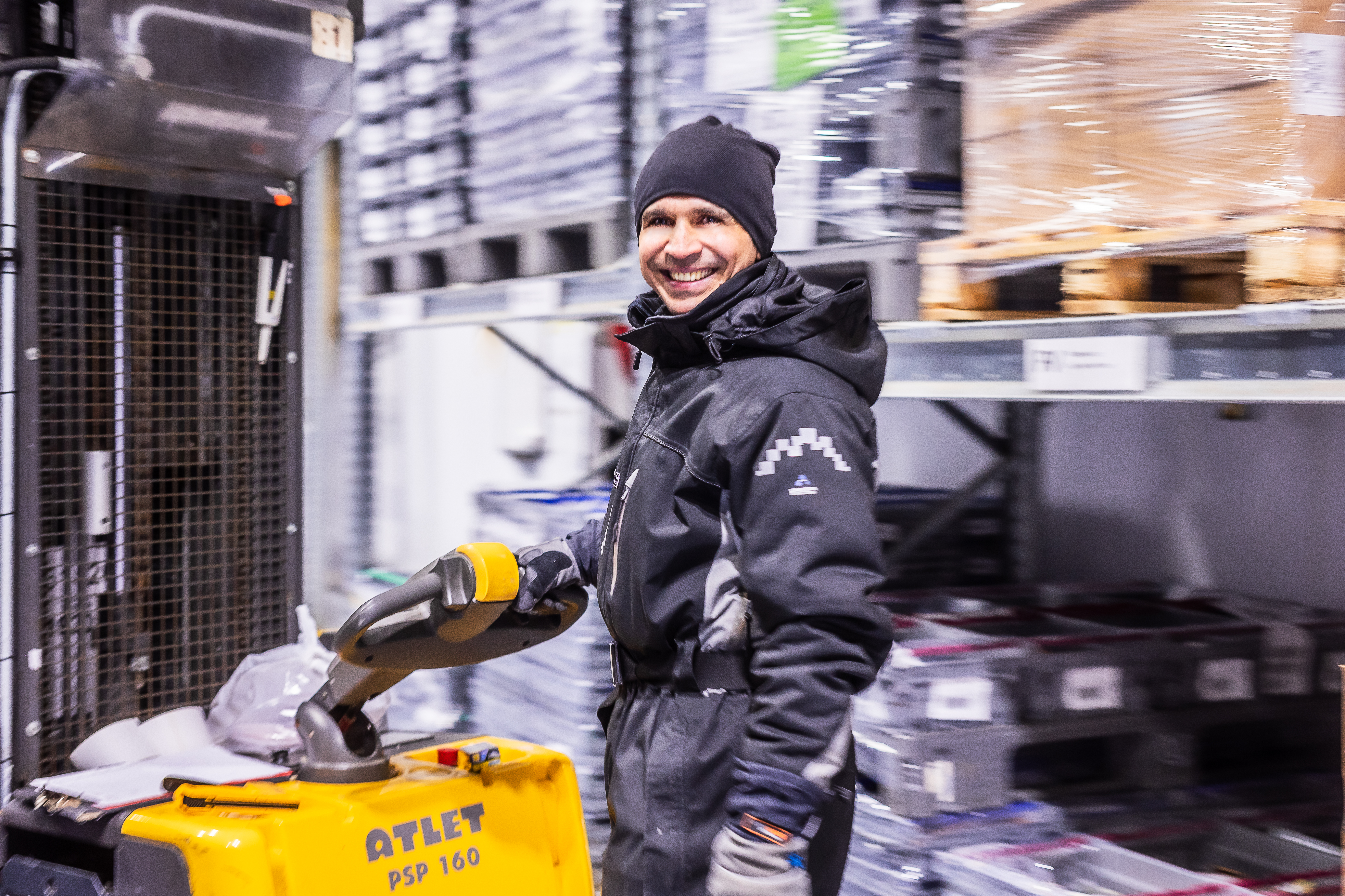Employee working at the storage facility
